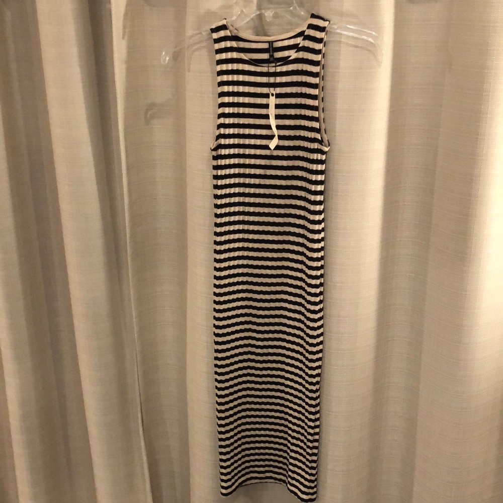 Midi Striped Ribbed Stradivarius Dress